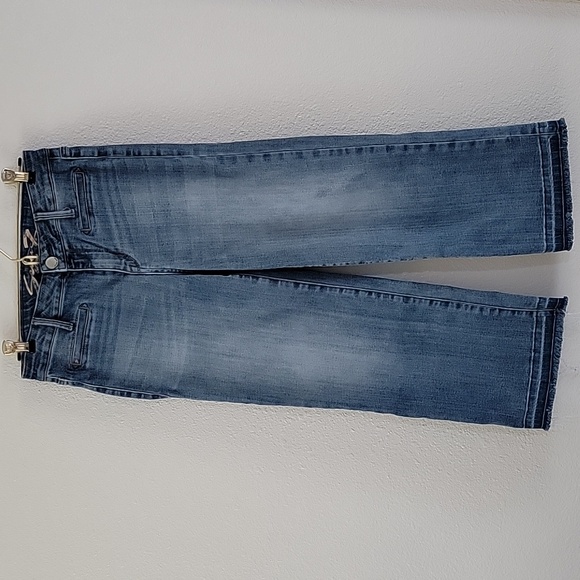 Seven 7 Cropped Wide Leg Capri Relaxed Loose Fit Stretch Raw Hem Feathering 4 - Picture 1 of 7